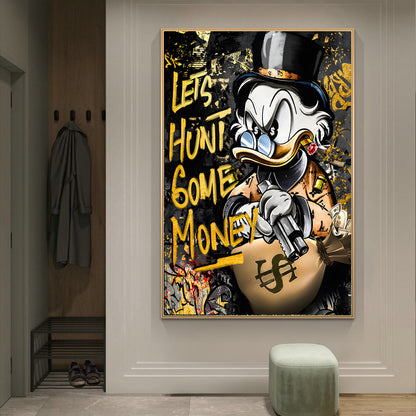 Wandbild - Dagobert Duck "hunt some money"