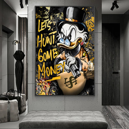 Wandbild - Dagobert Duck "hunt some money"