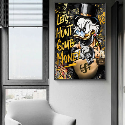 Wandbild - Dagobert Duck "hunt some money"