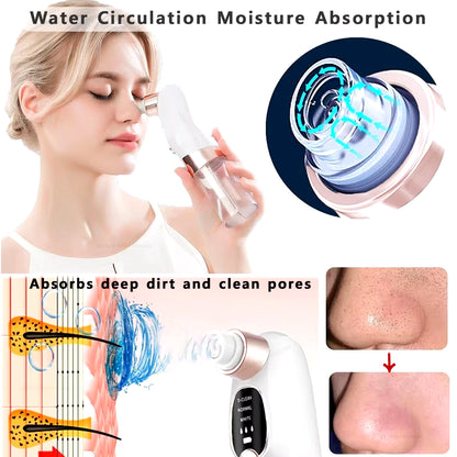 Blackhead Remover Pore Vacuum Face Cleaner Electric Pimple Acne Black Head Removal USB Rechargeable Water Cycle Black Dot Remove