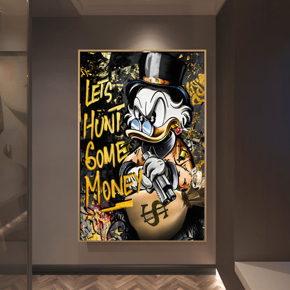 Wandbild - Dagobert Duck "hunt some money"